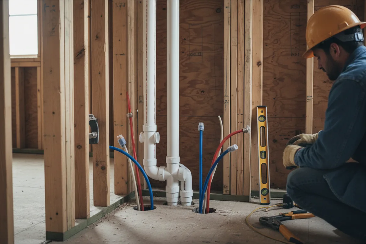 Drain and supply rough-in during Garbage Disposal Repair in Cocolamus
